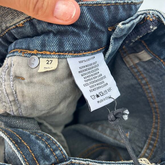 New GRLFRND Sadie Wide Leg Dark Goleta Wash Overalls Jean Denim Size 27 - Picture 11 of 12